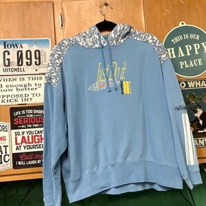 Nike Light Blue Hoodie with Graphic Accents